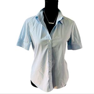 Theory Women’s Button Up Short Sleeve Top Blue